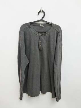 Carhartt Men's Long-Sleeve Waffle-Knit Henley Shirt, Charcoal Grey